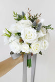 White Artificial Hand Holding Bridal Bouquet