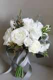 White Artificial Hand Holding Bridal Bouquet