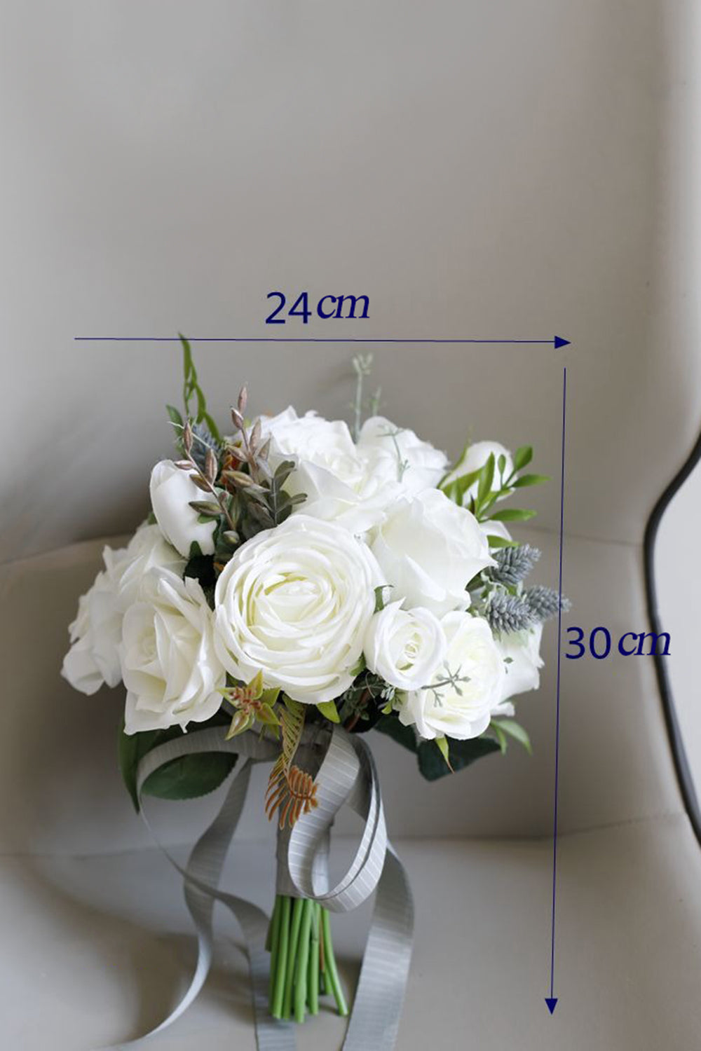 White Artificial Hand Holding Bridal Bouquet