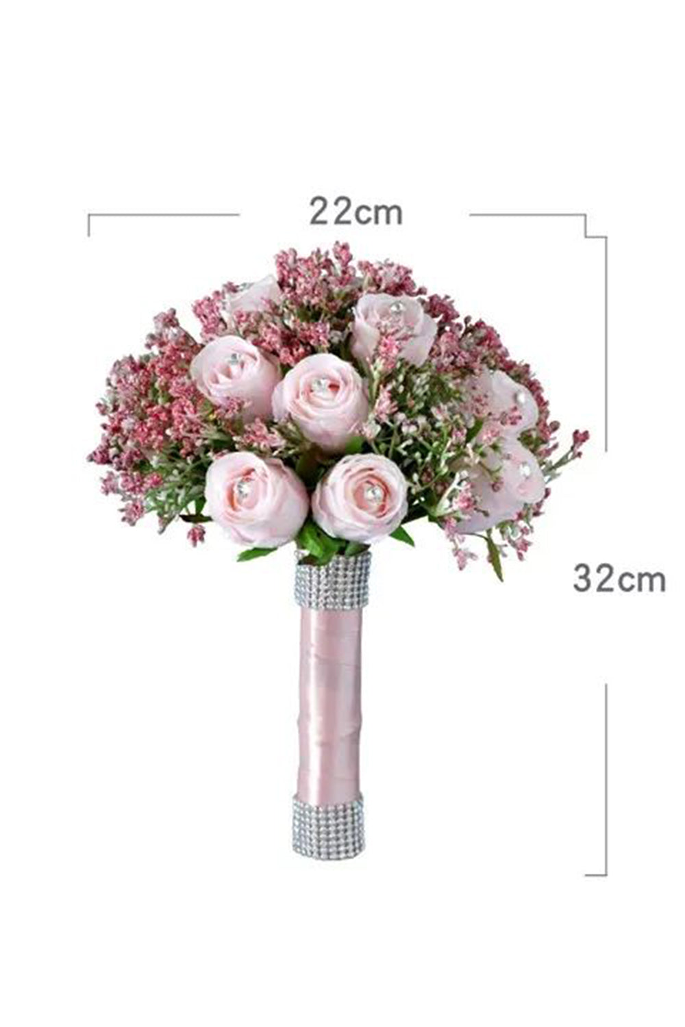 Candy Pink Hand Holding Flower Bridal Bouquet
