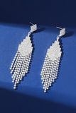Sparkly Silver Crystal Fringed Party Drop Earrings