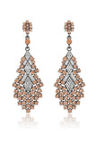 Sparkly Golden Teardrop Party Drop Earrings with Rhinestones