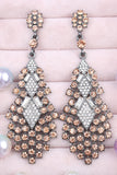 Sparkly Golden Teardrop Party Drop Earrings with Rhinestones