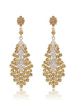Sparkly Golden Teardrop Party Drop Earrings with Rhinestones