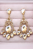 Sparkly Pink Vintage Party Drop Earrings with Rhinestones