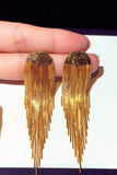 Sparkly Golden Fringed Prom Drop Earrings