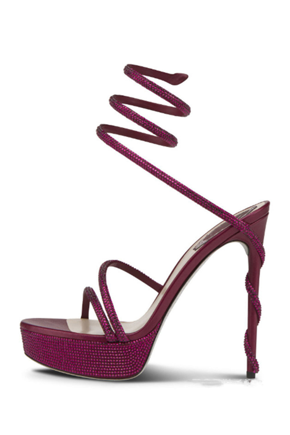 Sparkly Black Golden Strappy Prom High Heels with Rhinestones