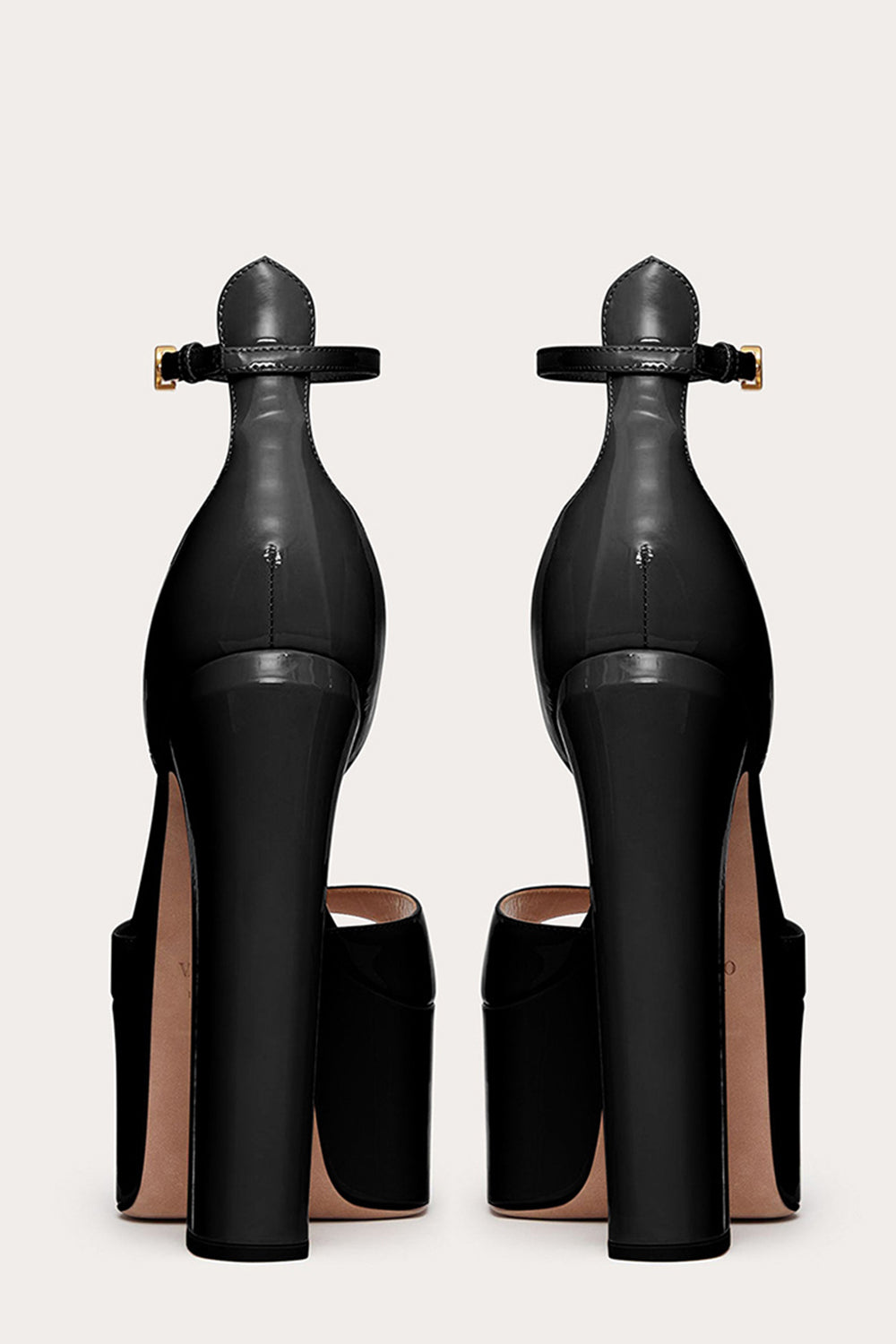 Black Open Toe Chunky Prom High Heels