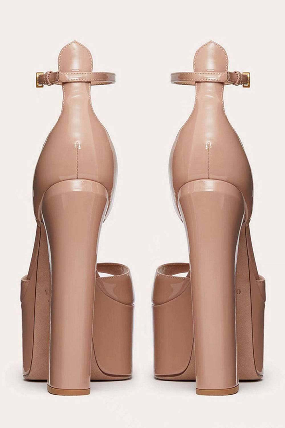 Black Open Toe Chunky Prom High Heels