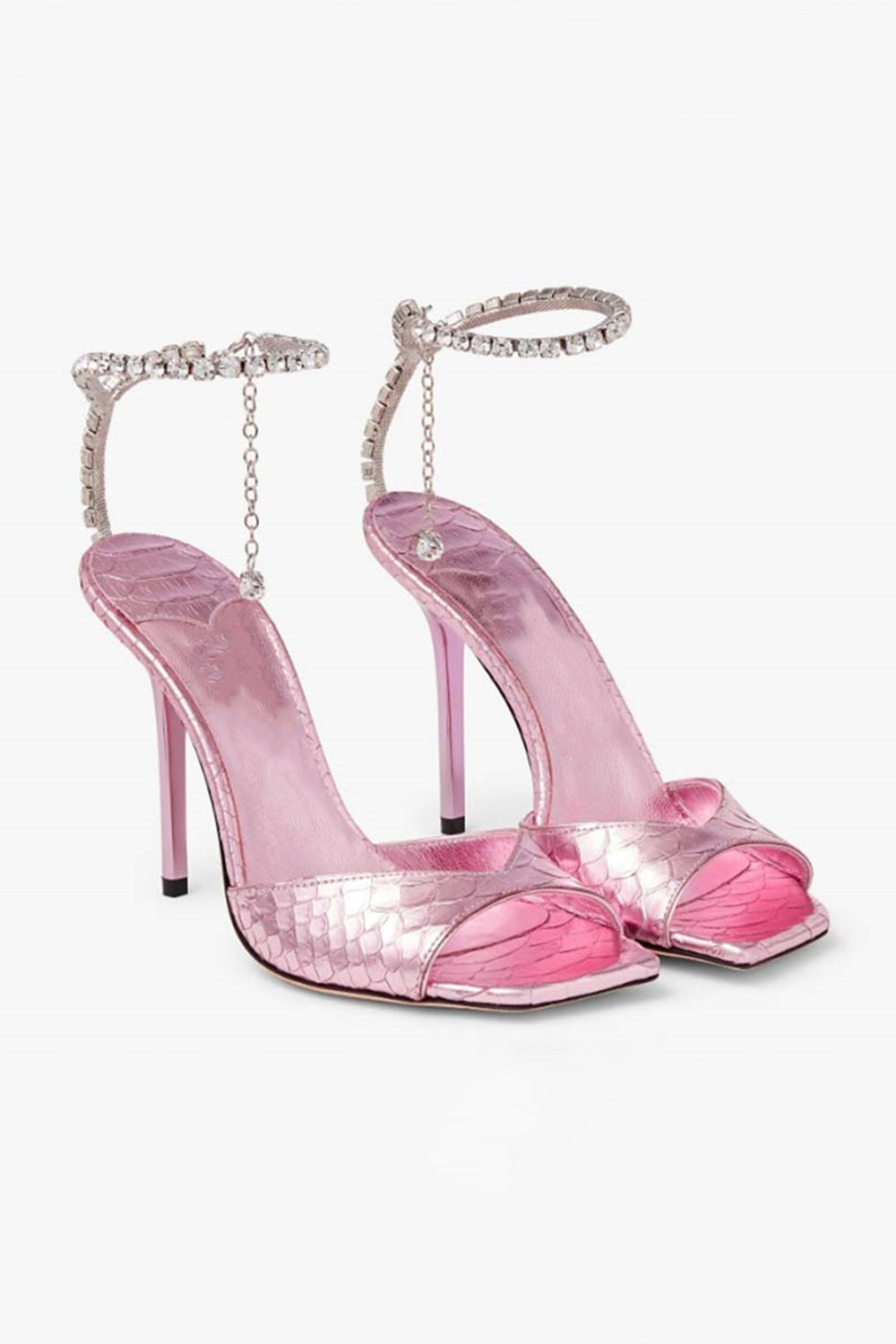 Sparkly Blue Stilettos Prom High Heels with Rhinestones