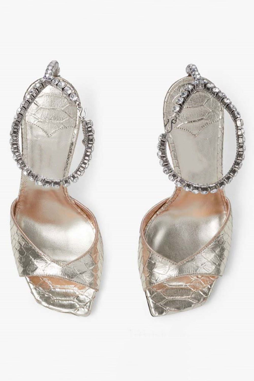 Sparkly Blue Stilettos Prom High Heels with Rhinestones