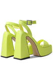 Green Chunky Open Toe Prom High Heels