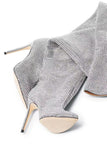 Sparkly Silver Sequin Stilettos Prom Thigh Boots
