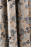 Floral Navy Jacquard A Line 3/4 Sleeves Long Mother of the Bride Dress with Bow