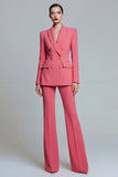 Coral Peak Lapel Double Breasted 2 Piece Business Suits
