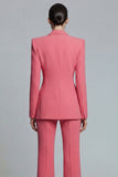 Coral Peak Lapel Double Breasted 2 Piece Business Suits