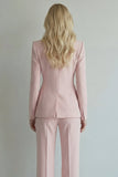 Grey Pink Single Breasted 2 Piece Peak Lapel Business Suits with Pockets