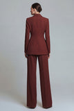 Burnt Orange 2 Piece Peak Lapel Single Breasted Prom Suits