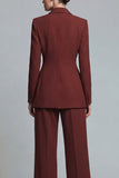 Burnt Orange 2 Piece Peak Lapel Single Breasted Prom Suits