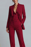 Burgundy 2 Piece Single Breasted Peak Lapel Prom Suits
