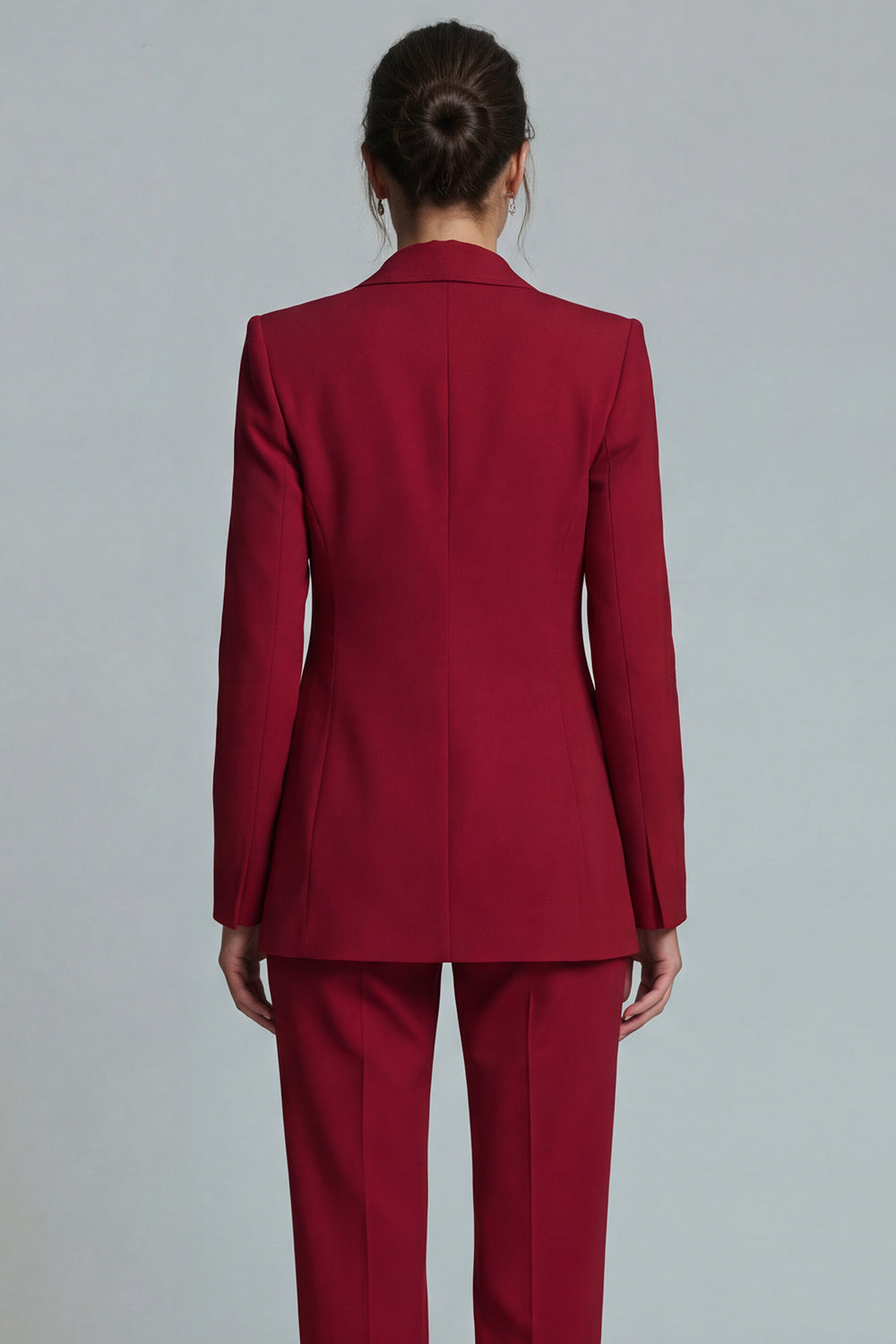Burgundy 2 Piece Single Breasted Peak Lapel Prom Suits