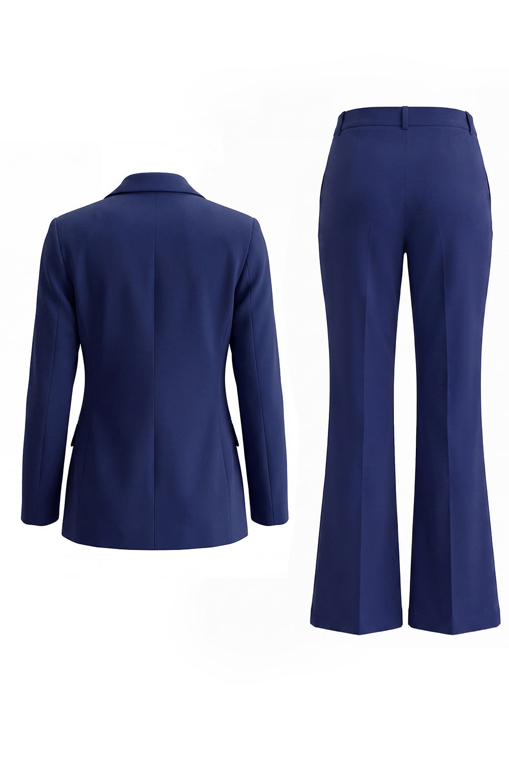 Khaki Peak Lapel 2 Piece Flared Single Breasted Business Suits with Pockets