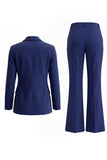 Khaki Peak Lapel 2 Piece Flared Single Breasted Business Suits with Pockets