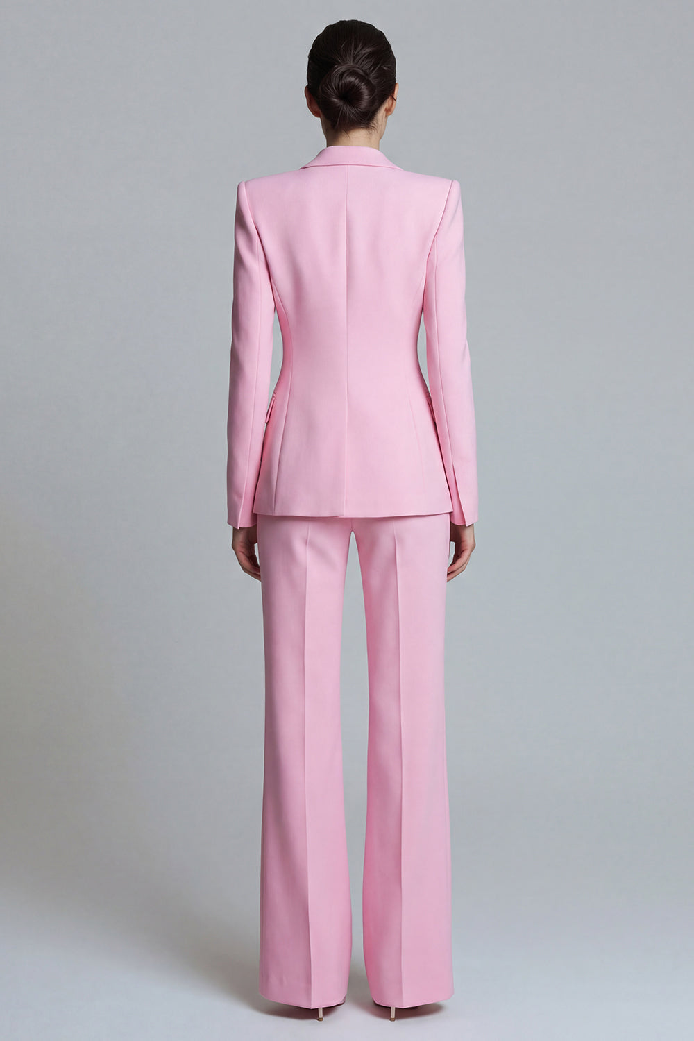 Pink 2 Piece One Button Slim Fit Peak Lapel Prom Suits with Pockets