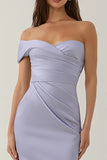 Lilac One Shoulder Ruched Mermaid Long Bridesmaid Dress