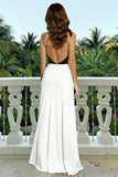 Black and White High Neck Cut Out Backless Long Formal Dress