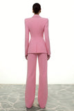 2 Piece Pink Single Breasted Peak Lapel Business Suits