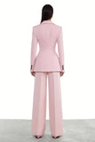 2 Piece Light Pink One Button Peak Lapel Prom Suits