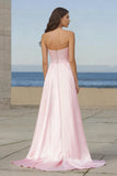 Sparkly Light Pink Strapless Sequin Long Prom Dress with Cape