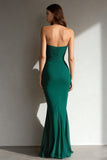 Dark Green Mermaid Sweetheart Long Formal Dress with Ruffles