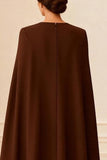 Chocolate Double Breasted Midi Mother of the Bride Dress with Cape