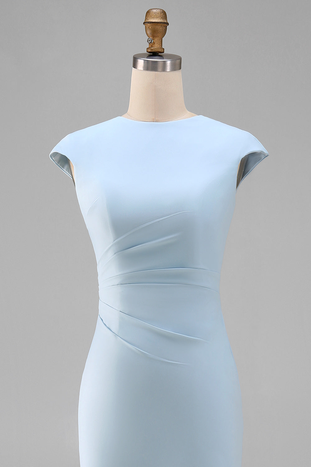 Simple White Crew Neck Bodycon Ruched Midi Rehearsal Dinner Dress