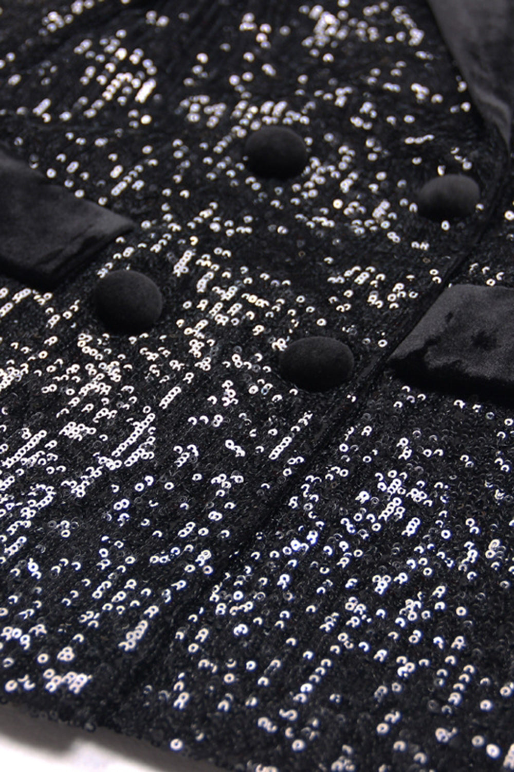 Sparkly Black Sequin Peak Lapel Women Prom Blazer