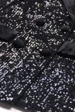 Sparkly Black Sequin Peak Lapel Women Prom Blazer