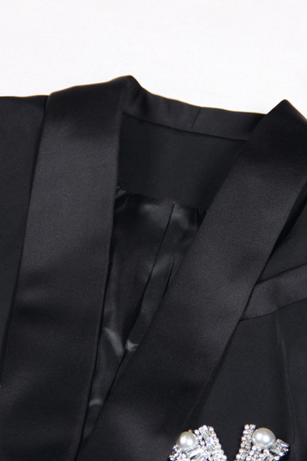 Sparkly Black Shawl Lapel Women Prom Blazer with Bows