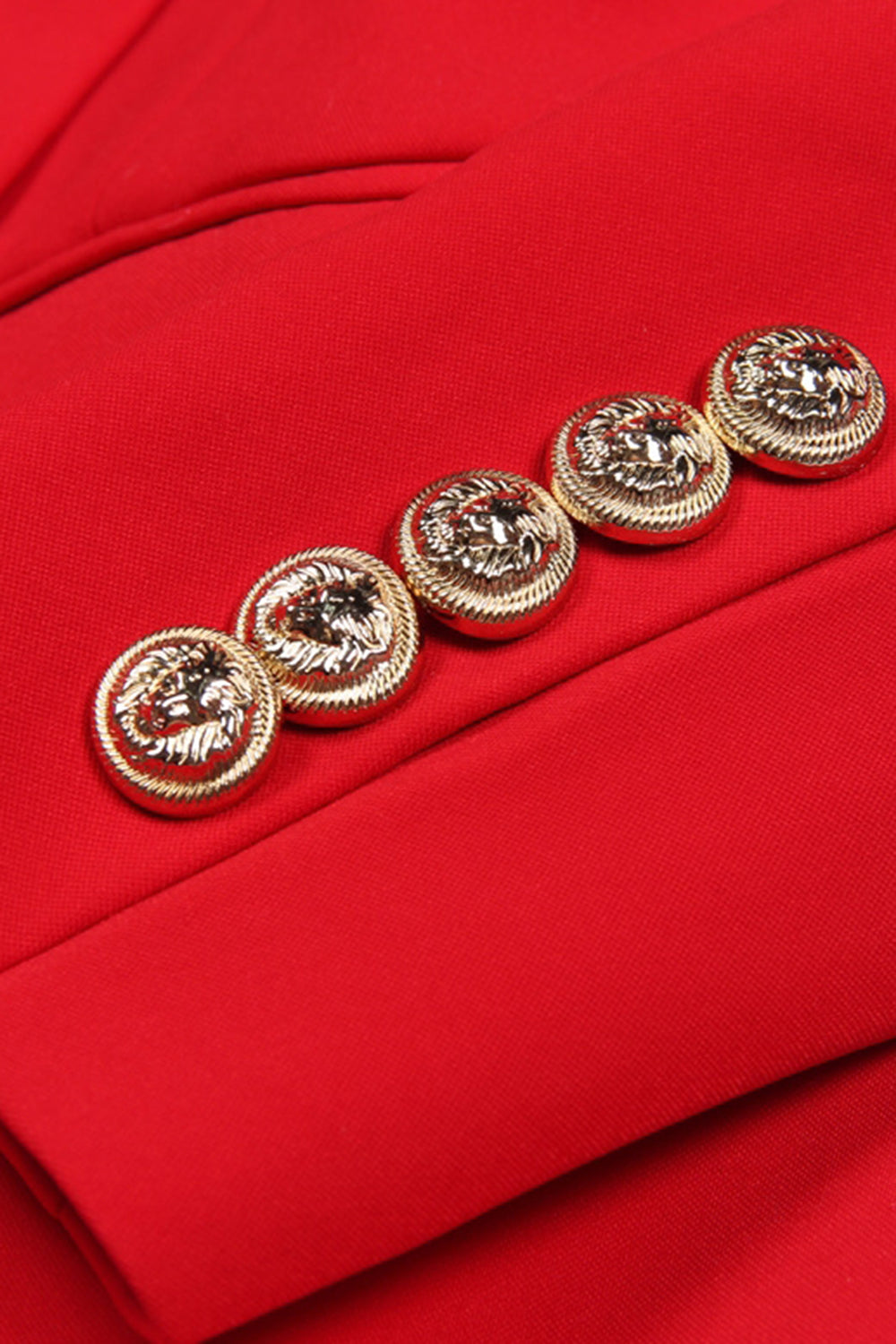 Red Shawl Lapel Double Breasted Women Prom Blazer