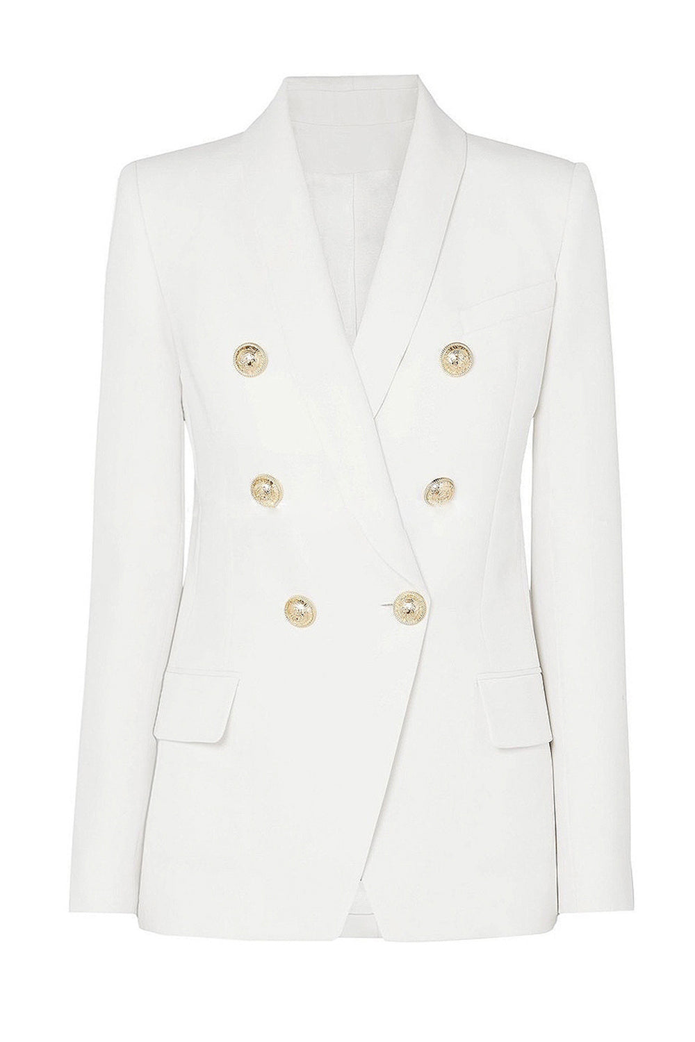 Red Shawl Lapel Double Breasted Women Prom Blazer