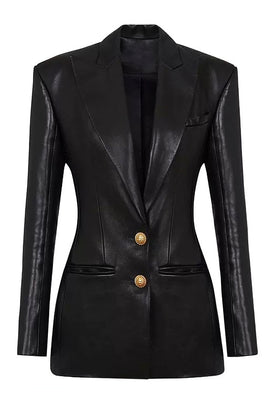 Black Peak Lapel Single Breasted Women Prom Jacket
