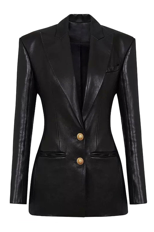 Black Peak Lapel Single Breasted Women Prom Jacket