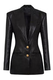 Black Peak Lapel Single Breasted Women Prom Jacket