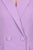 3 Piece Purple Peak Lapel Double Breasted Women Business Suits