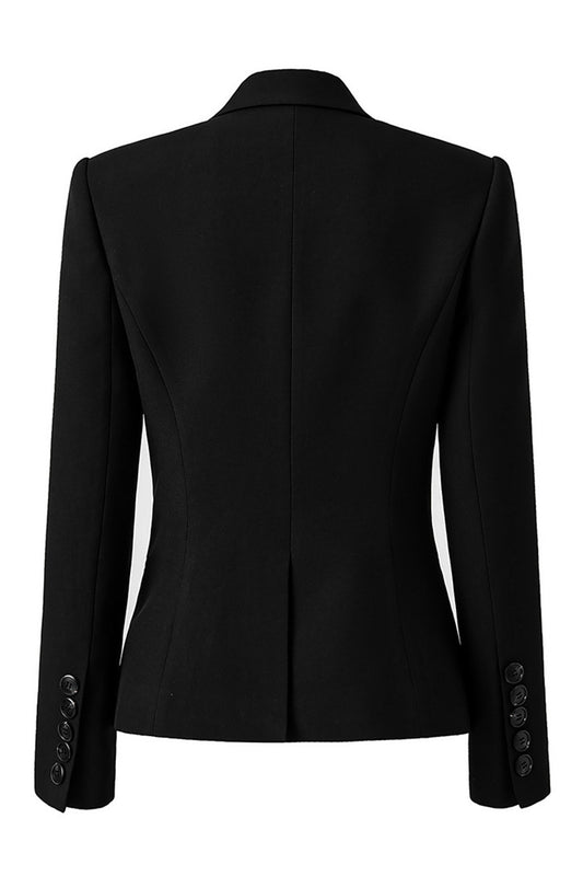 Sparkly Black Beaded Peak Lapel Single Breasted Women Prom Blazer