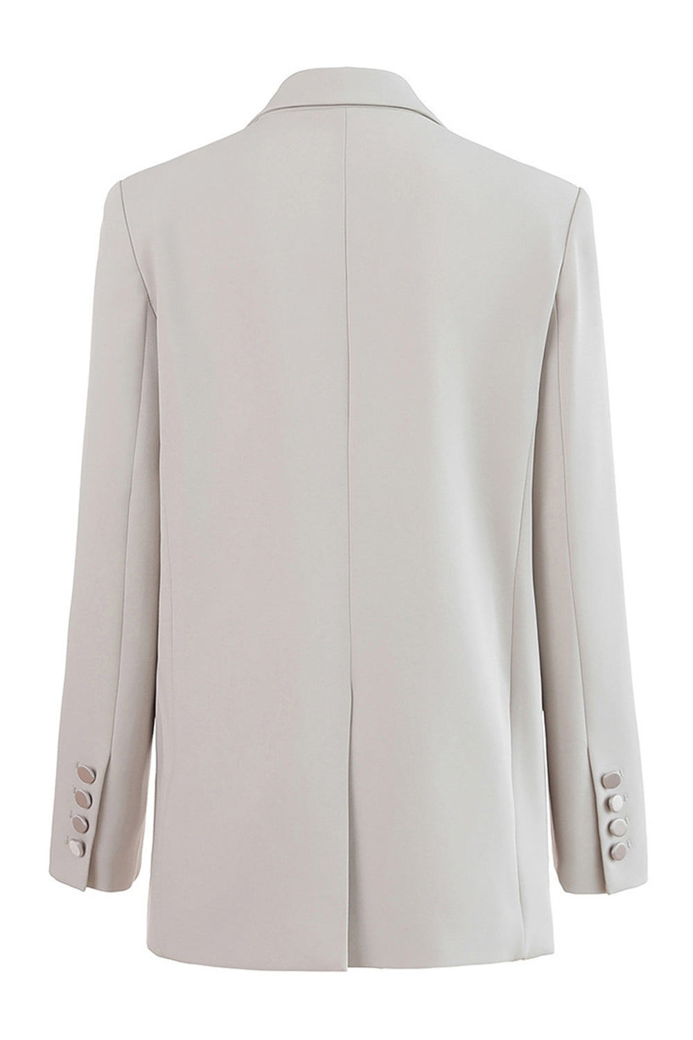 Black Notched Lapel Single Breasted Long Sleeves Women Blazer