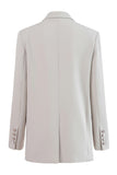 Black Notched Lapel Single Breasted Long Sleeves Women Blazer