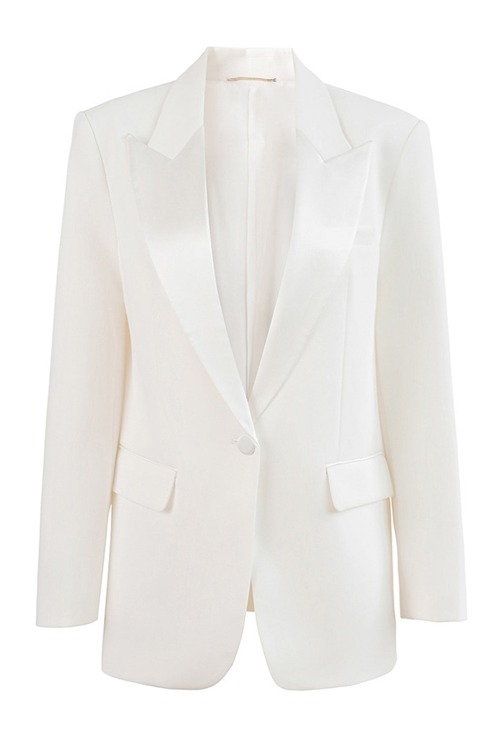 Black Notched Lapel Single Breasted Long Sleeves Women Blazer