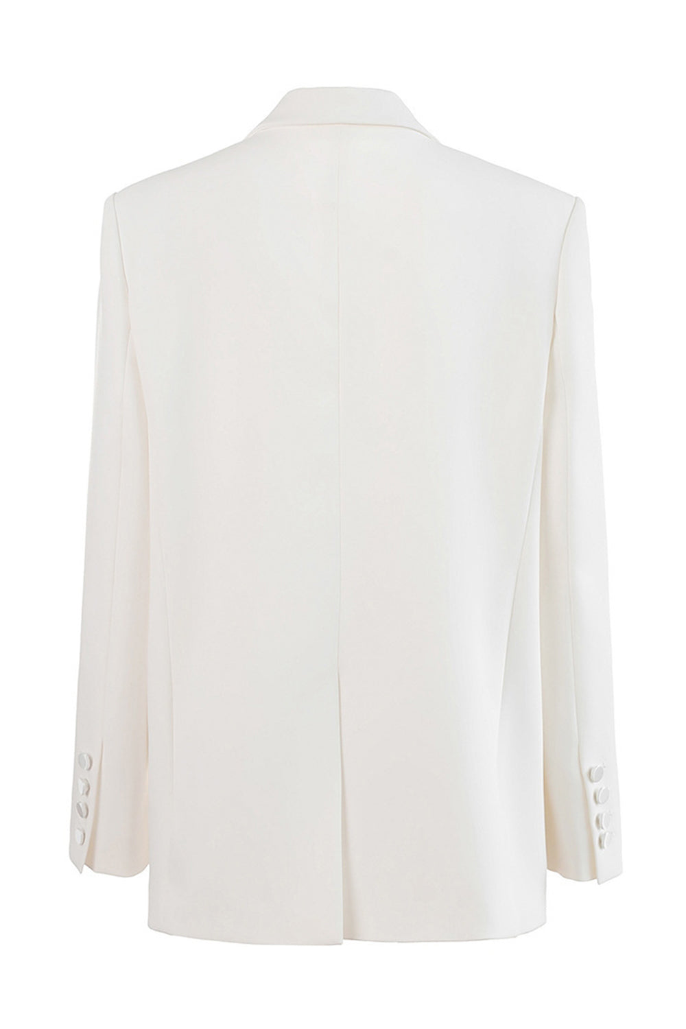 Black Notched Lapel Single Breasted Long Sleeves Women Blazer